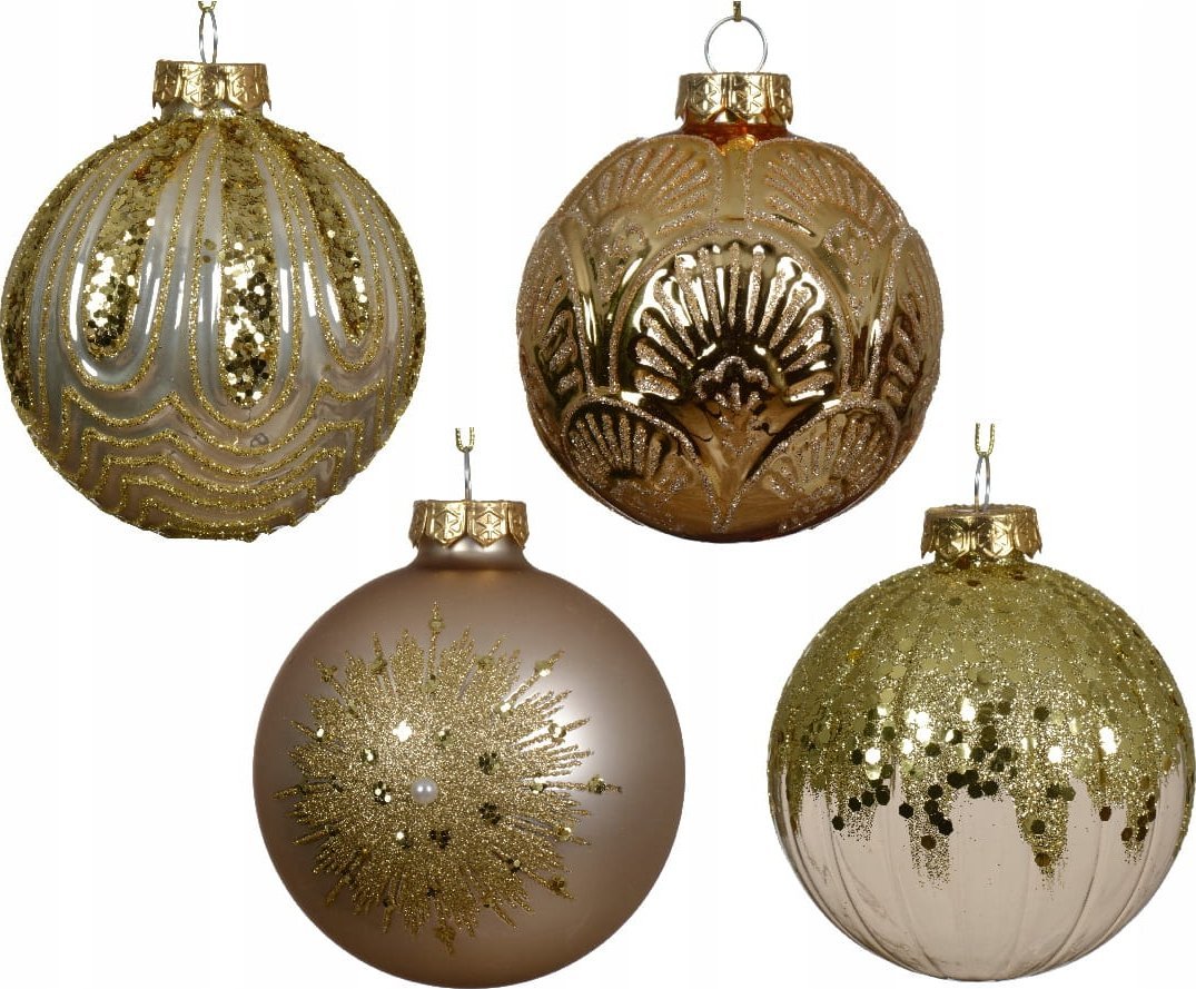 Kaemingk Złota bombka choinkowa szklana 8cm 1szt