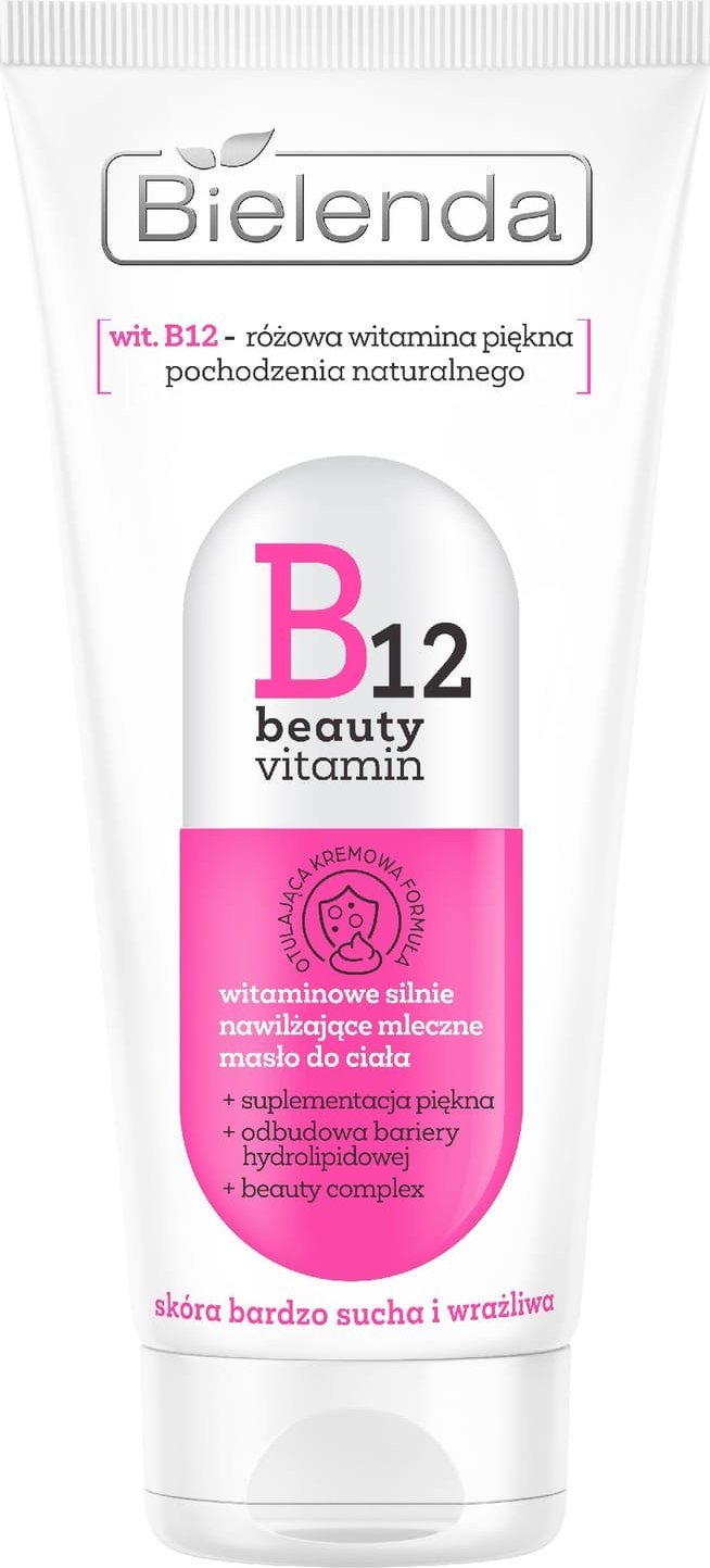 BIELENDA B12 Beauty Vitamin Witaminowe silnie nawilżające mleczne masło do ciała 200 ml