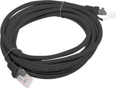 Lanberg Patchcord, Cat5e, nieekranowany, 5m, czarny (PCU5-10CC-0500-BK)