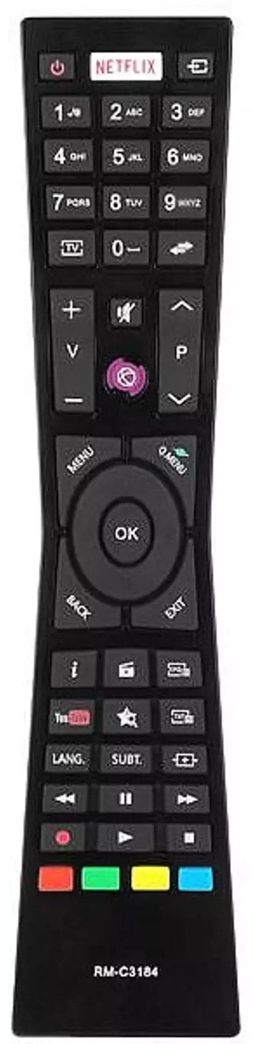 Pilot RTV JVC Original TV remote control TV RM-C3184 Black