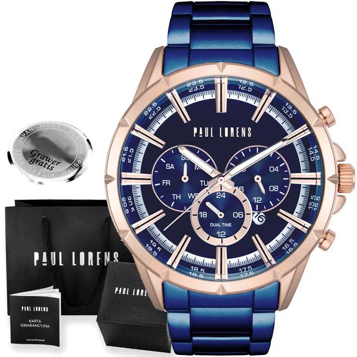 Zegarek męski Paul Lorens LUXURY-6F3 Z GRAWEREM