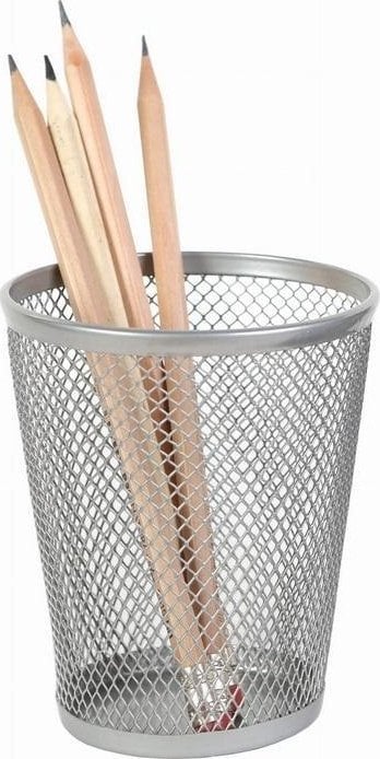 Kubek przybornik skośny srebrny