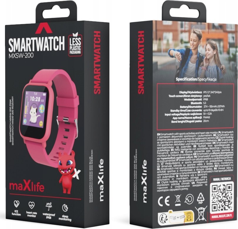 Smartwatch MaxLife Maxlife smartwatch Kids MXSW-200 różowy