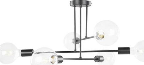 Lampa wisząca Beliani Lampa sufitowa 6-punktowa metalowa czarna KIDANE!