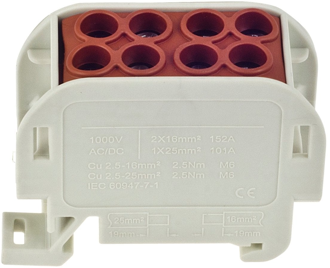 Złączka szynowa jednopolowa ZGX 1x35/2x25 mm2 brązowa (Al/Cu) ENE-00517