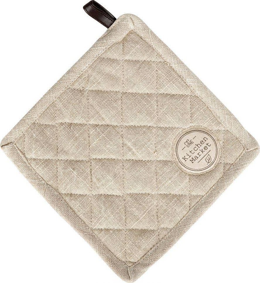 Excellent Houseware Łapka kuchenna ochronna bawełniana beżowa / podkładka pod garnek