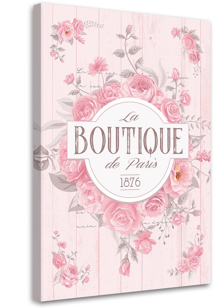 Feeby obraz na płótnie Napis Kwiaty Shabby Chic 80x120 xxl