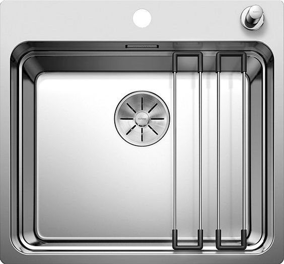 Zlewozmywak Blanco Etagon 500-IF/A stal polerowana z korkiem automatycznym InFino, szyny (521748)