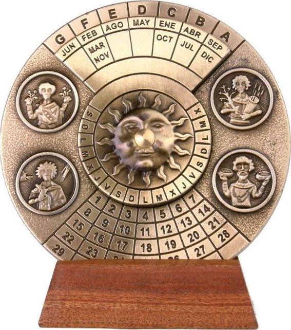 Giftdeco Kalendarz wieczysty mosiądz na podstawie