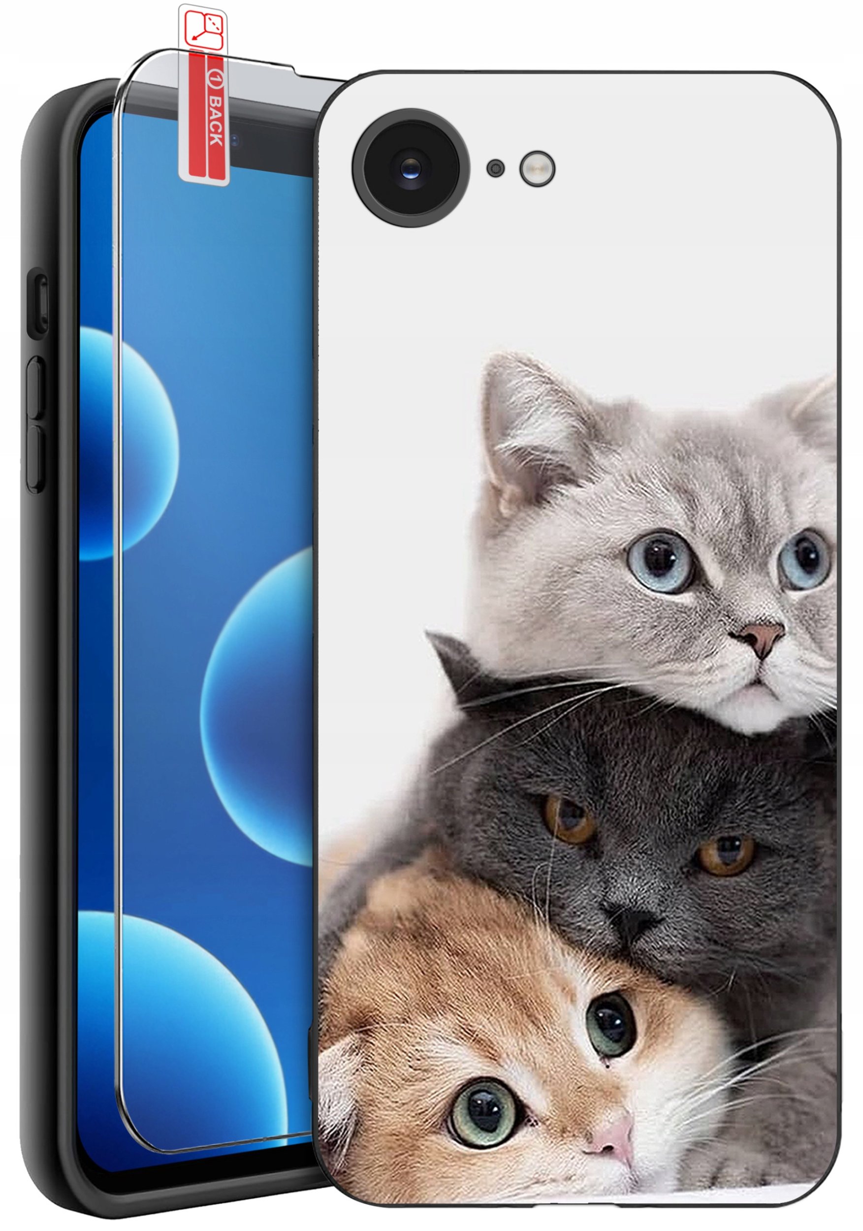 ETUI do iPhone 16e | WZORY | SILIKONOWE MATT CASE + SZKŁO 9H