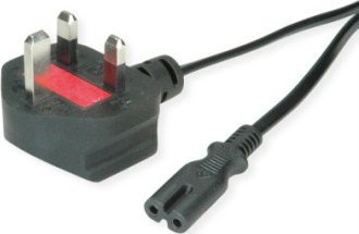 Kabel zasilający Triton Kabel zasilający VALUE UK z płaskim złączem euro C7, 2-biegunowy, czarny, 1,95 m