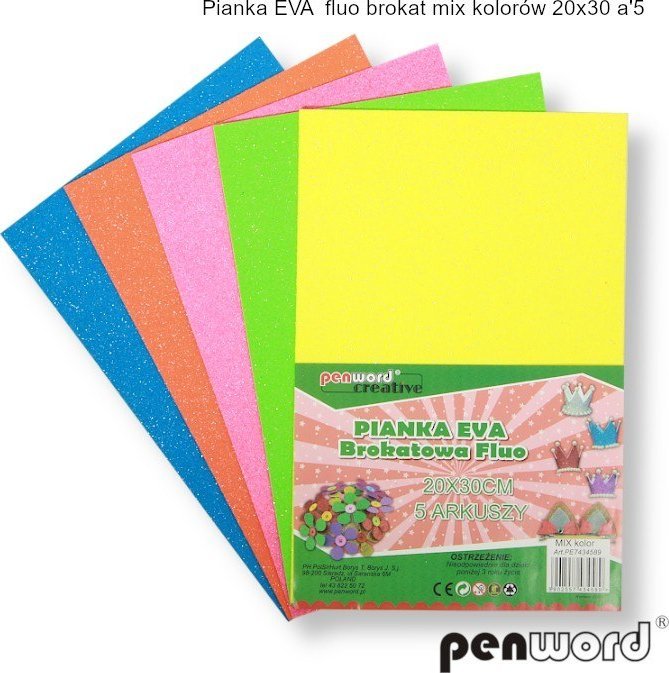 PIANKA EVA FLUO BROKAT MIX KOLORÓW 20X30 a5