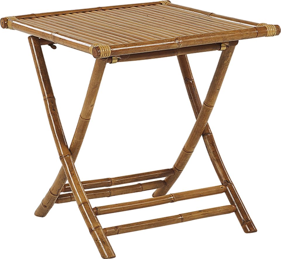 Shumee Stolik ogrodowy bambusowy 70 x 70 cm jasne drewno SPELLO