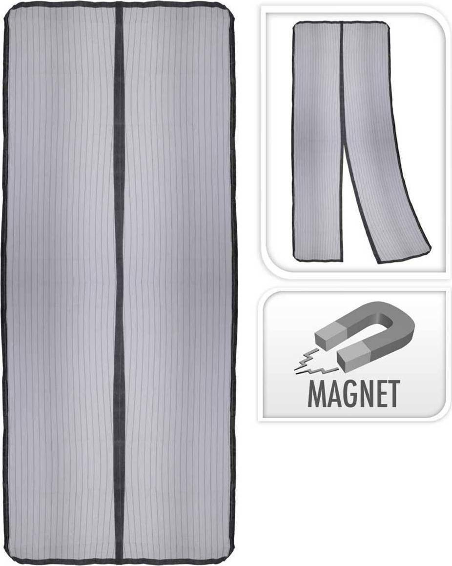 ProGarden Siatka moskitiera magnetyczna z magnesem na drzwi owady komary czarna 220x100 cm