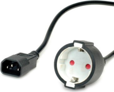 Kabel zasilający Value Kabel zasilający VALUE, złącze C14 do żeńskiego złącza Schuko, czarny, 0,3 m