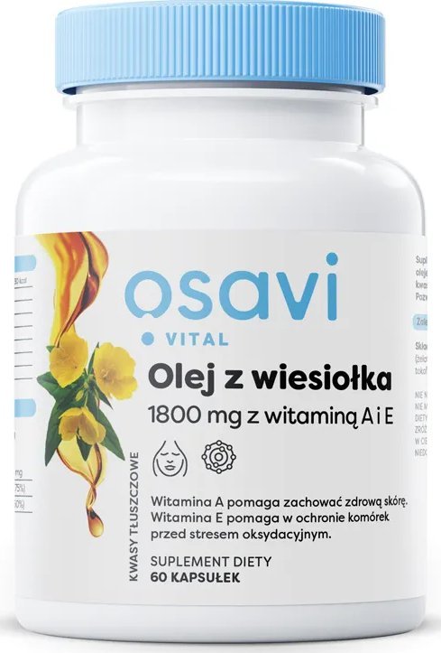 Osavi Osavi - Olej z Wiesiołka z Witaminą A i E, 1800mg, 60 kapsułek miękkich