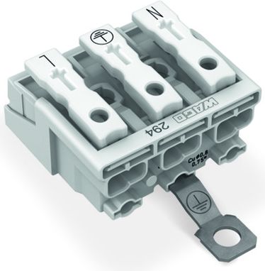 Wago Złączka zasilająca 3-biegunowa bez stopek ze stykiem PE (294-4413)