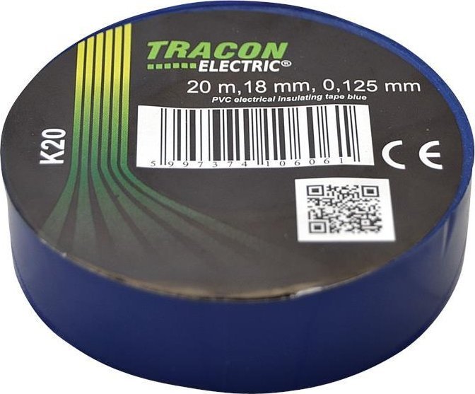 Tracon Electric Taśma izolacyjna 20mx18mm niebieski
