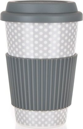 Banquet Kubek Ceramiczny 400ml Z Pokrywą Silkonową Banquet Go Szary (A16620 Kinghoff) - 8591022464823