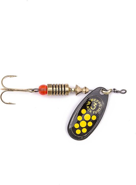 Mepps Błystka Black Fury czarny/żółte kropki 1/3.5g