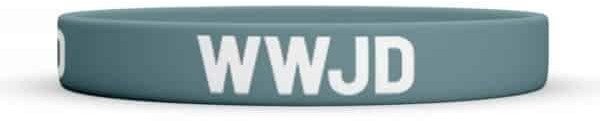 Opaska silikonowa - WWJD - morska