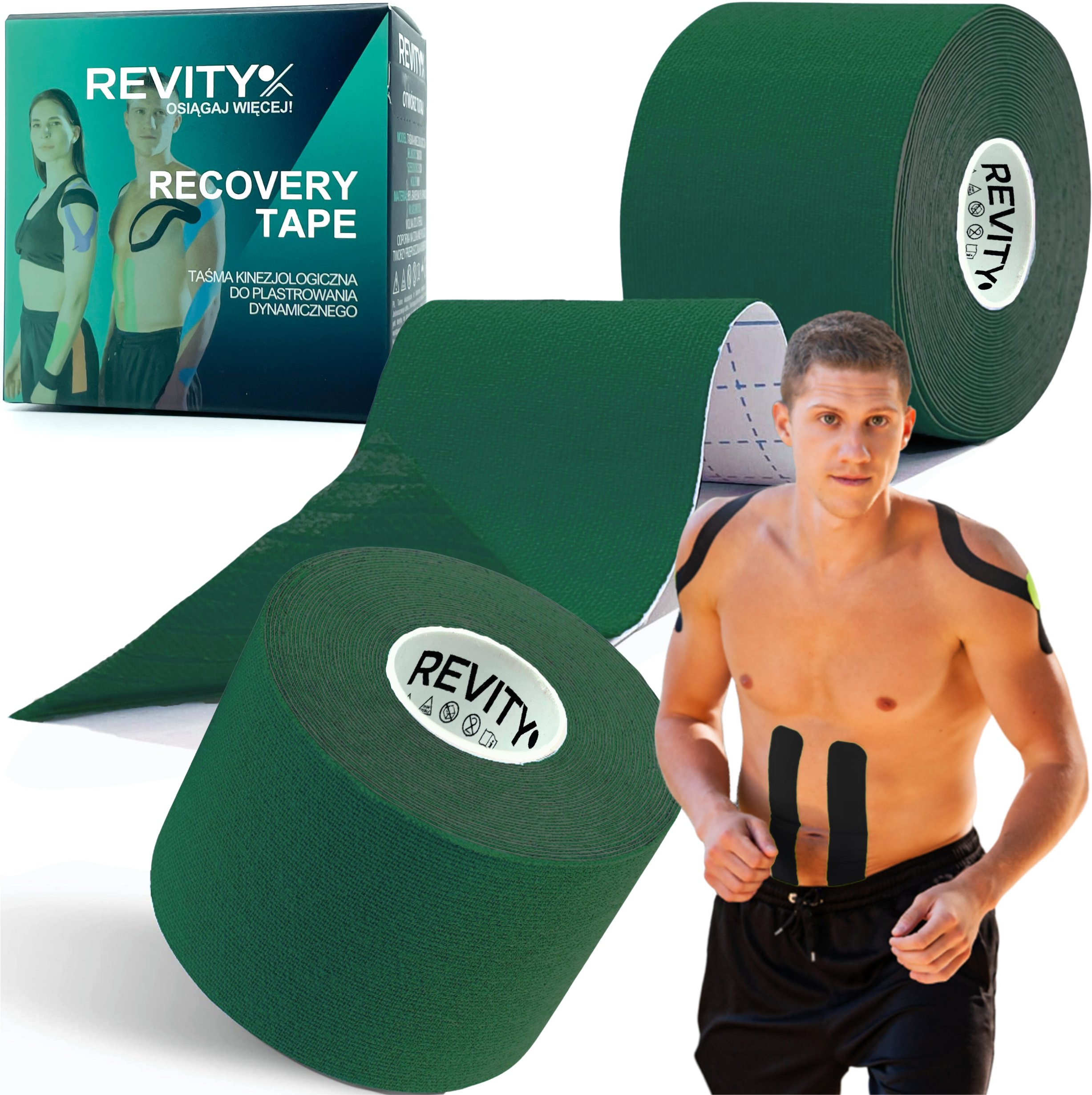 Taśma kinezjologiczna Revity kinesiology tape 5 cm x 5 m plastry medyczne 1 szt.
