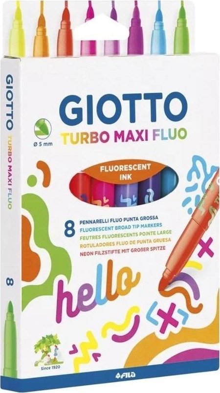 Pisaki Turbo Maxi Fluo 8 kolorów