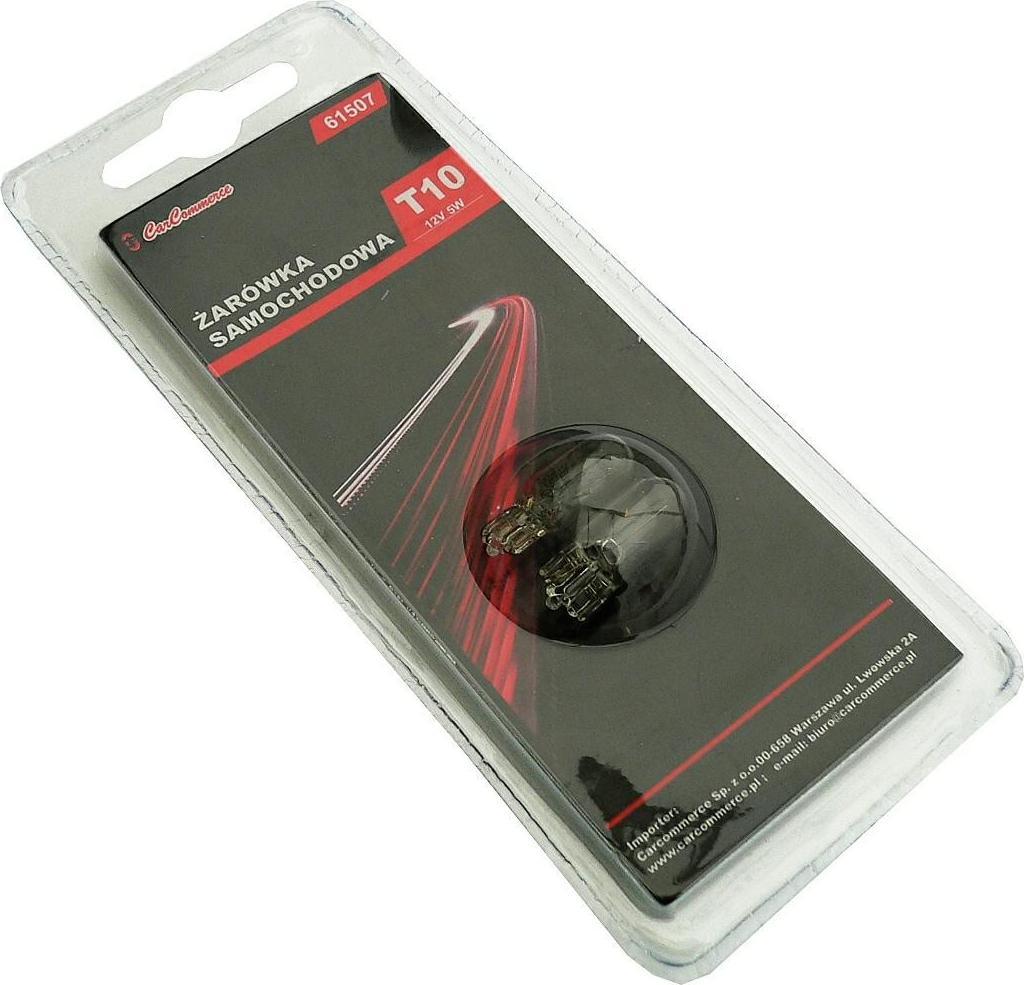 Carcommerce ŻARÓWKA 12V 5W T10 CAŁOSZKLANA - 2szt. blister