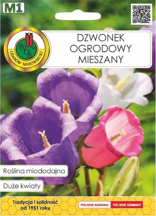 Dzwonek ogrodowy mieszany nasiona 1g Miododajna roślina dwuletnia