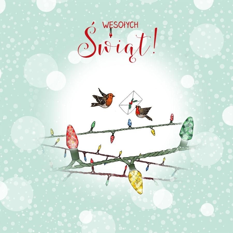 Clear Creation Karnet Swarovski kwadrat CL3509_PO Święta Lampki