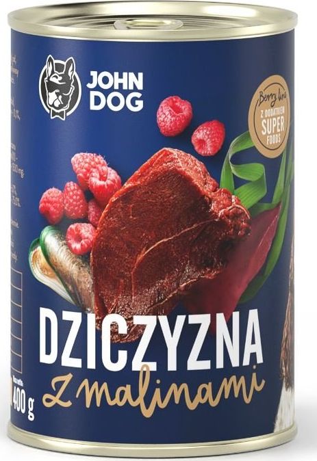 John Dog Berry adult dziczyzna z malinami 400g