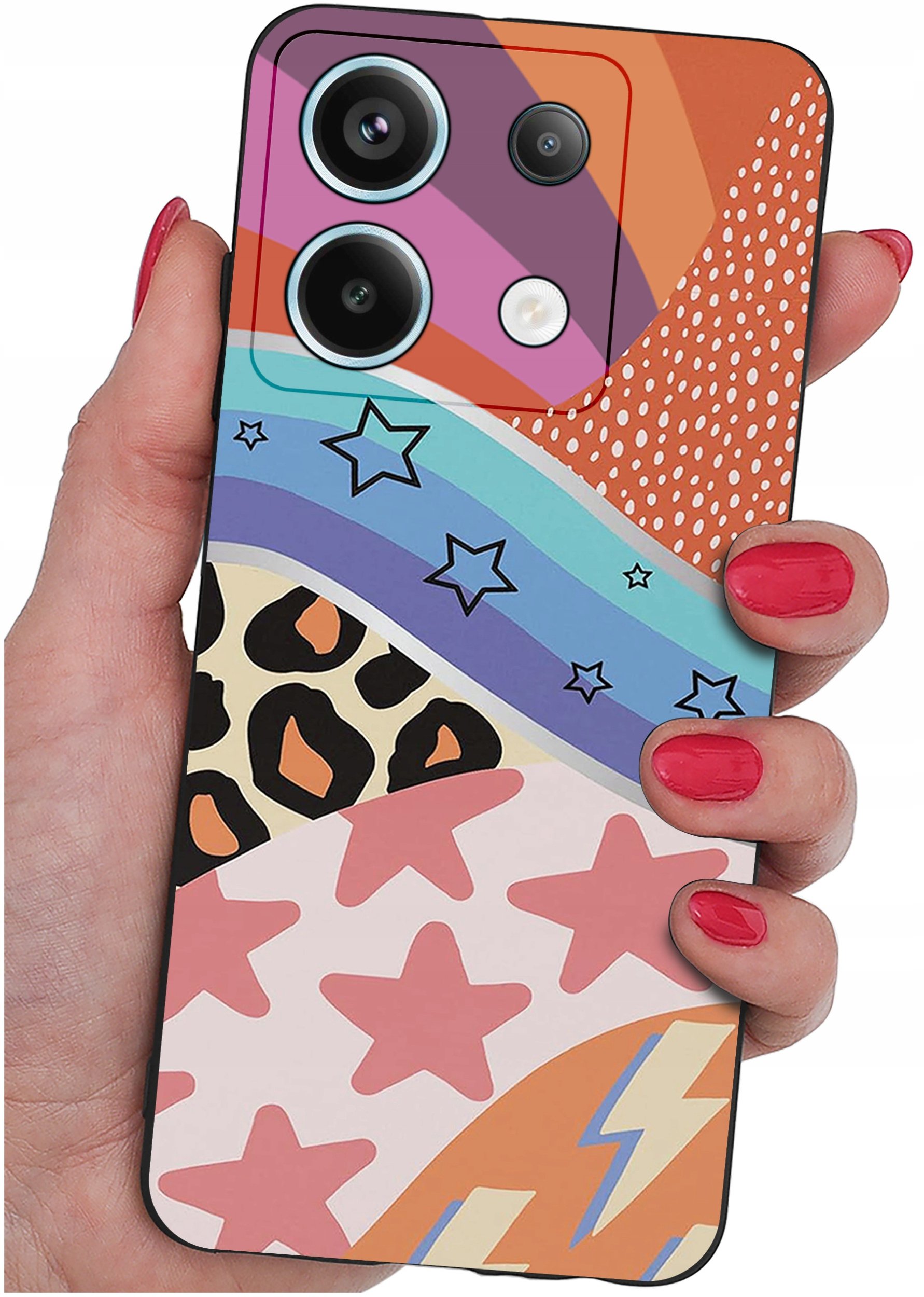 ETUI do Xiaomi Redmi Note 13 Pro 5G WZORY |SILIKONOWE MATT CASE +SZKŁO 9H