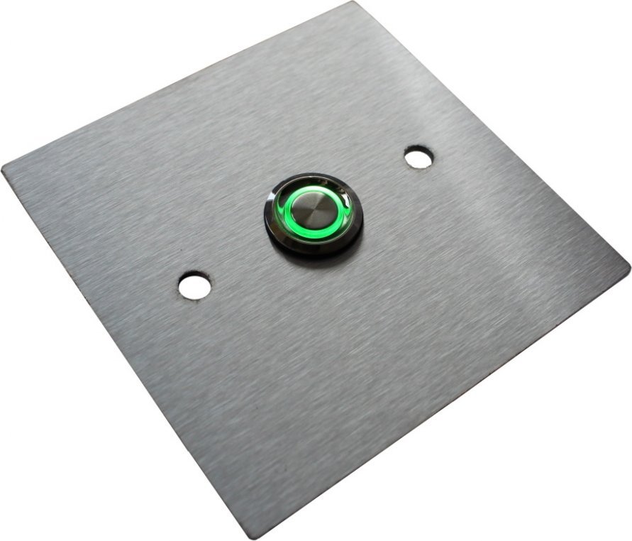 MT3CH Przycisk dzwonka do domofonu wyjścia wejścia furtki bramy drzwi Stal LED 9/12/24/230V 10x10 kwadrat INOX nierdzewny