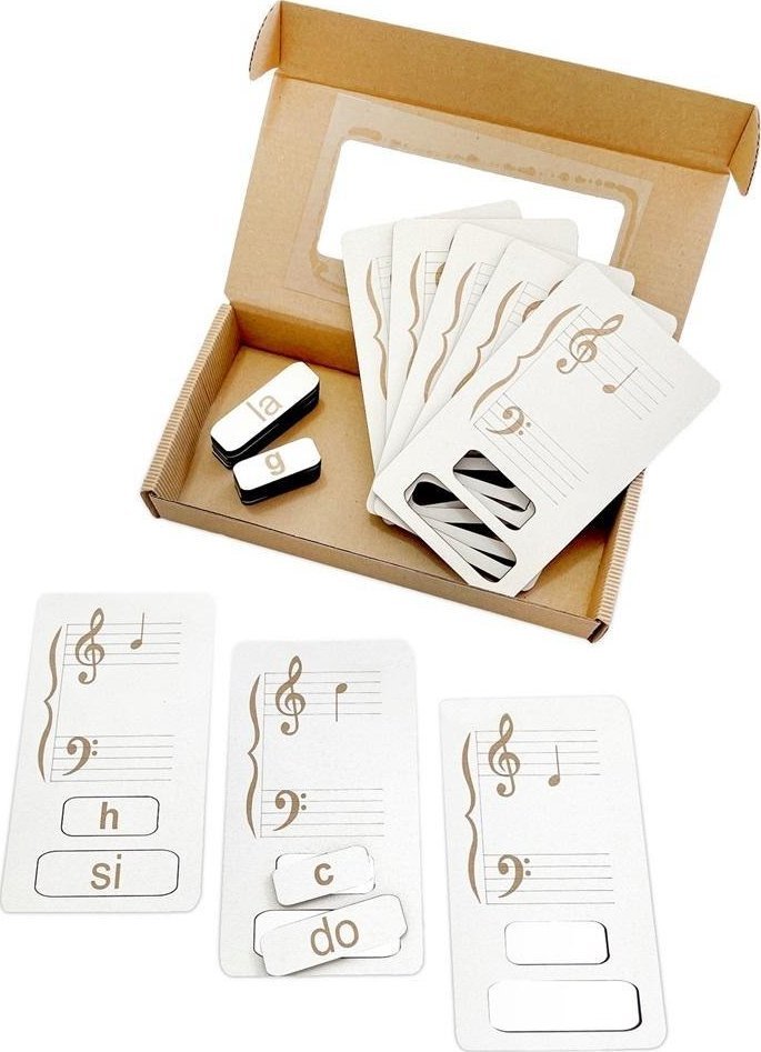 Nauka nut na pięciolinii w kluczu wiolinowym