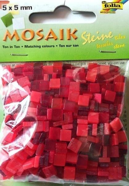 Mozaika kamyczki 5x5mm czerwona