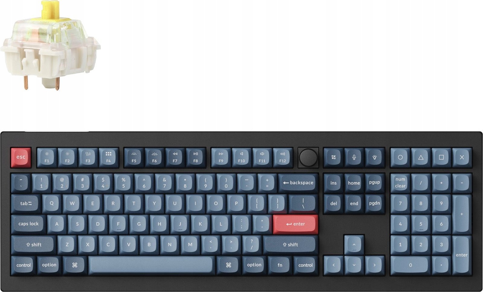 Keychron - V6 Max QMK/VIA Wireless Custom Mechanical Keyboard - Klawiatura mechaniczna Fully Assembled Knob Banana