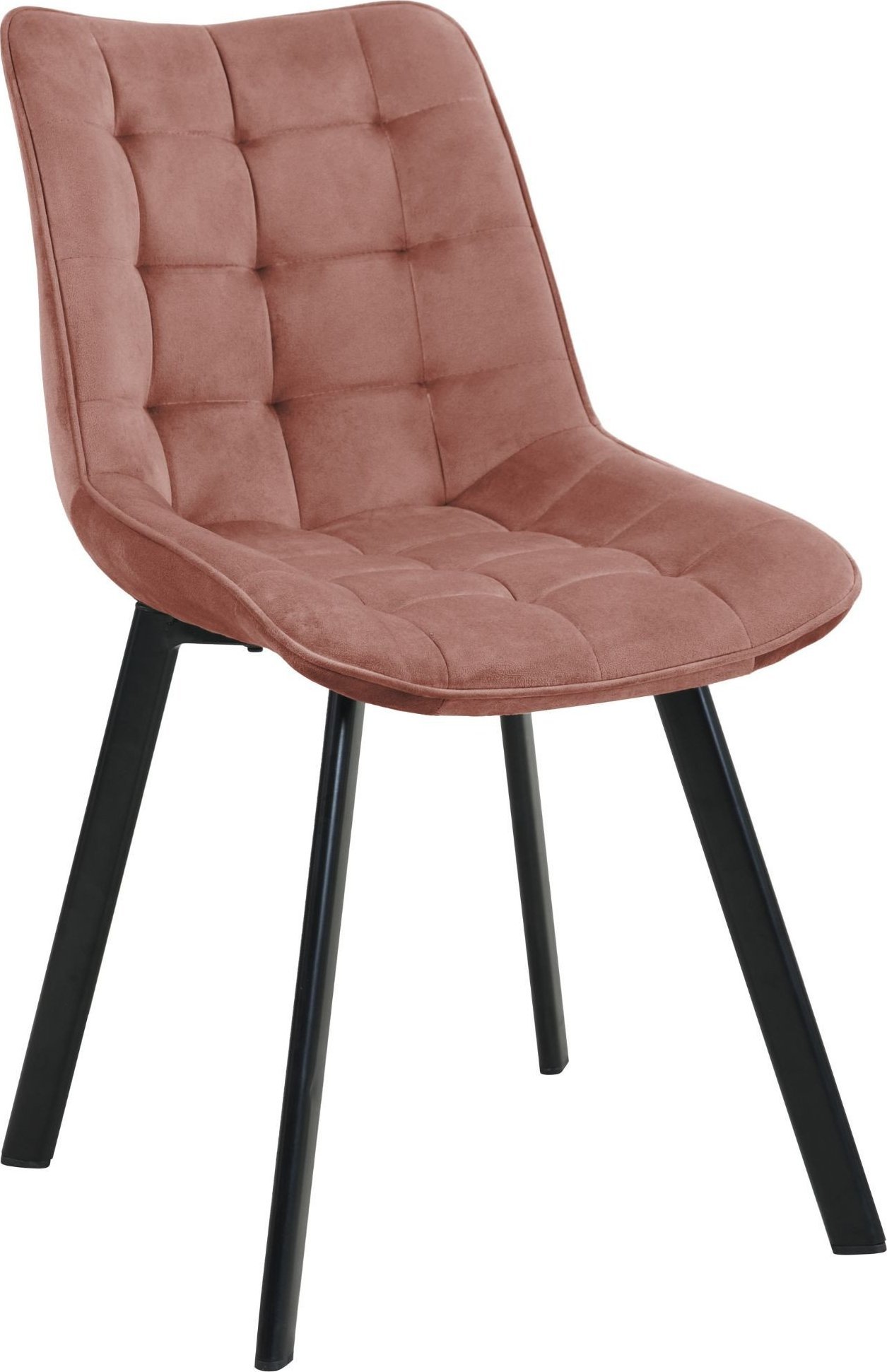 Fabryka Mebli Akord Welurowe krzesło glamour tapicerowane pikowane SJ.28 Różowe