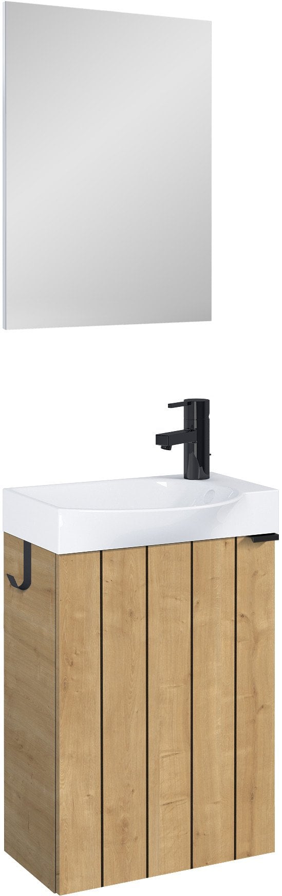 CABINET HUNG LAMELLO 45 WITH WASHBAS OAK