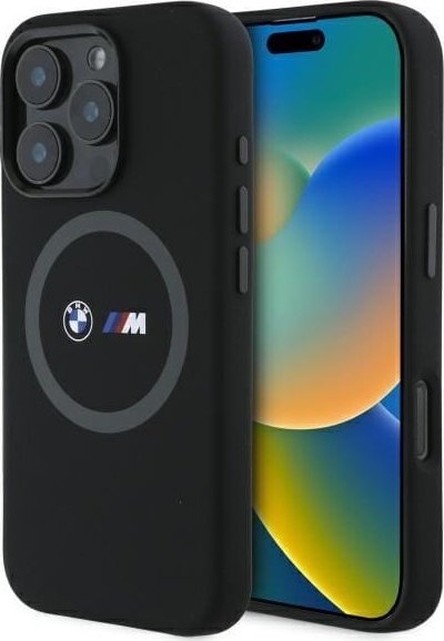 BMW BMW BMHMP16X23SROK iPhone 16 Pro Max 6.9" czarny/black hardcase M Silicone Printed Ring MagSafe