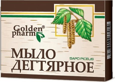 GOLDEN PHARM Mydło dziegciowe w kostce 70g (Ukraina)