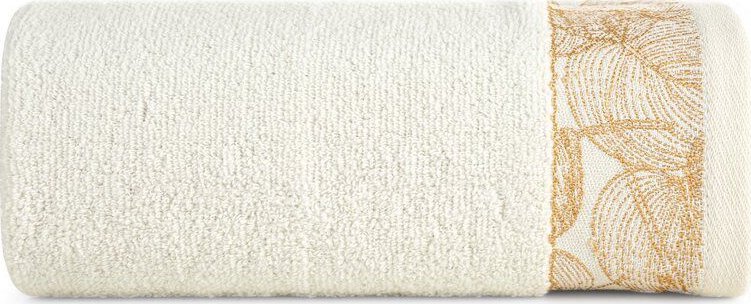 Eurofirany Ręcznik bawełniany z żakardową bordiurą AGIS 70X140 kremowy