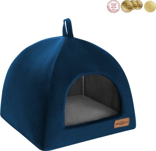 Recobed RECOBED budka dla psa Welurowe granat M 50x50cm