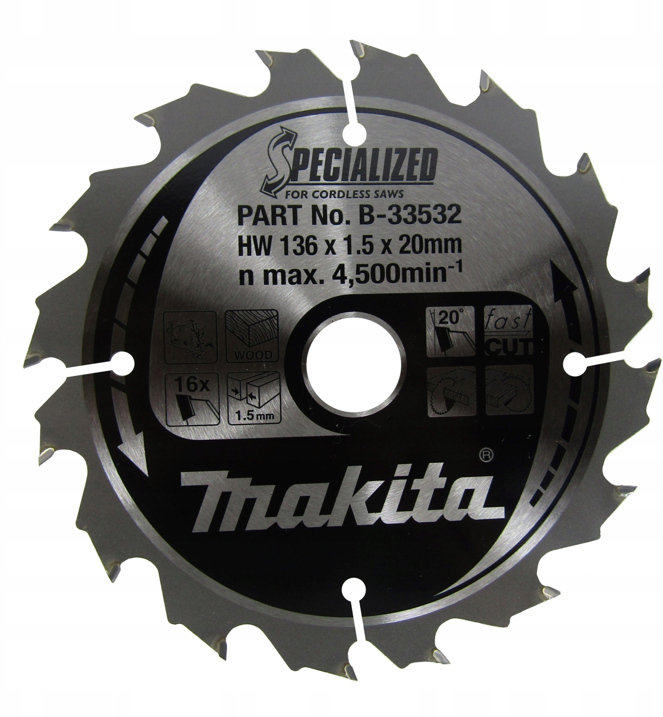 Makita Makita B-33532 SPECIALIZED Saw Blade 136x20x16Z
