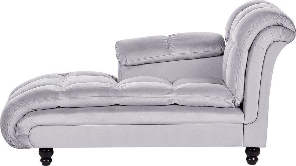 Beliani Szezlong prawostronny welurowy szary LORMONT