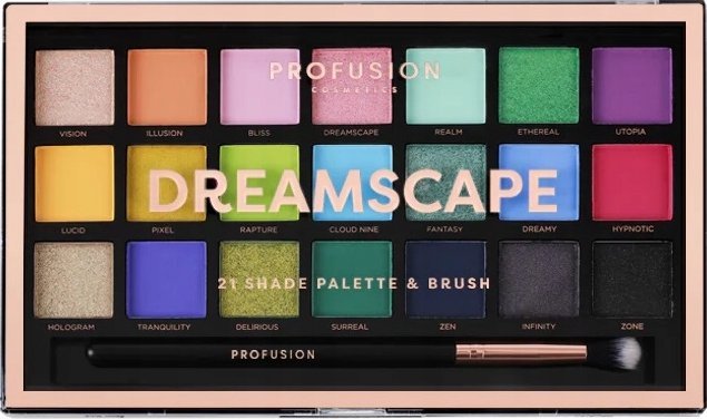 PROFUSION_Eyeshadow Palette paleta 21 cieni do powiek z pędzelkiem Dreamscape