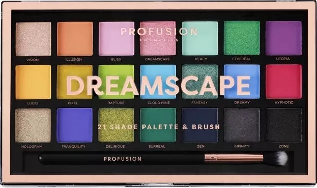 PROFUSION_Eyeshadow Palette paleta 21 cieni do powiek z pędzelkiem Dreamscape