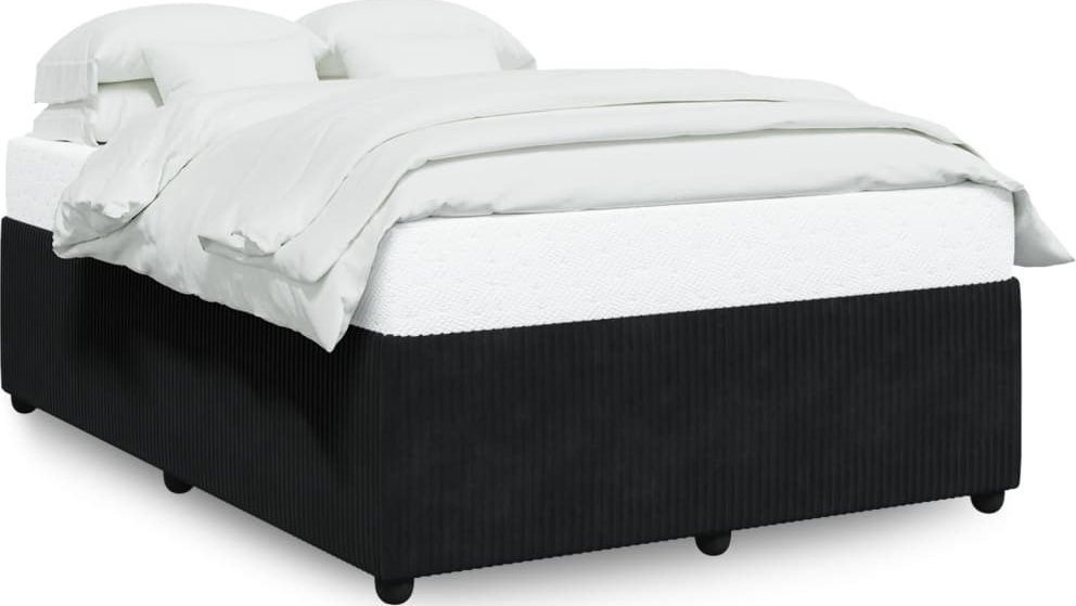 Rama Łóżka Bez Materaca, Czarna, 140X190 Cm, Aksamitna