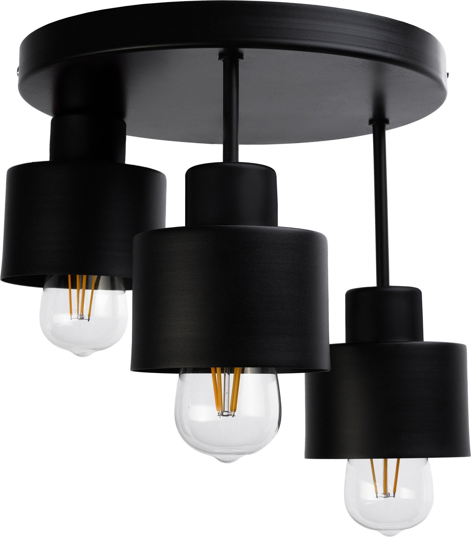Lampa sufitowa Orno LISA oprawa ścienno-sufitowa, moc max. 3x60W, E27, czarna, podstawa okrągła, wielopoziomowa, stałe głowice lampy