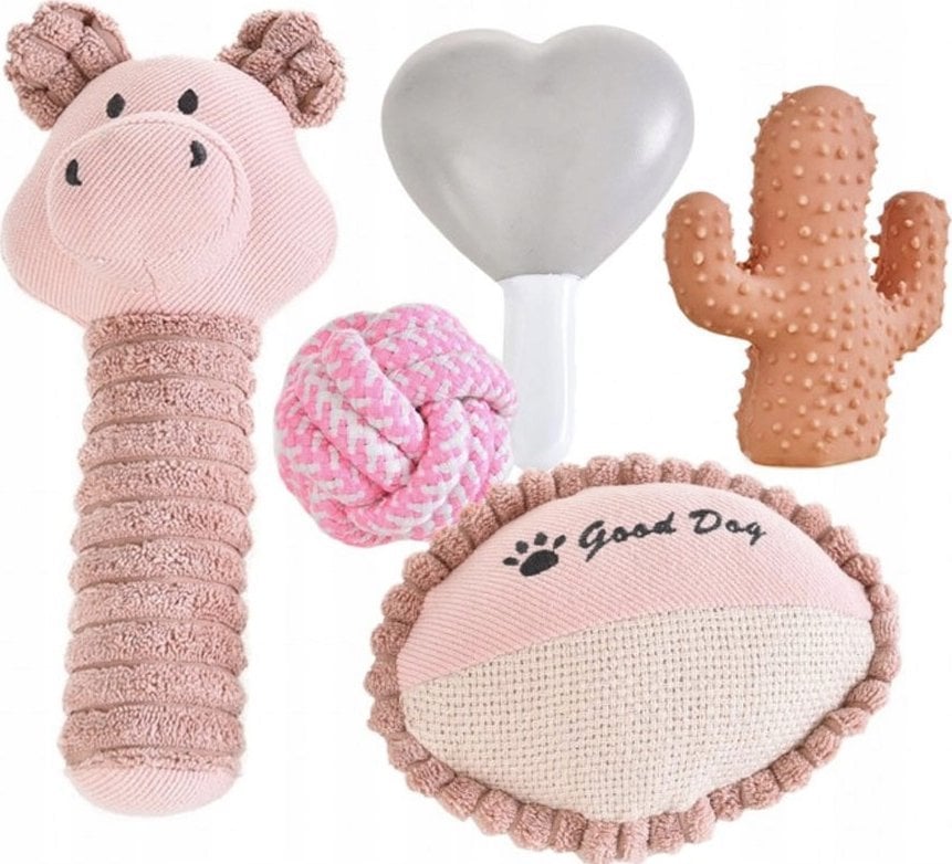 Barry King Zestaw prezentowy dla psa 5w1, różowy