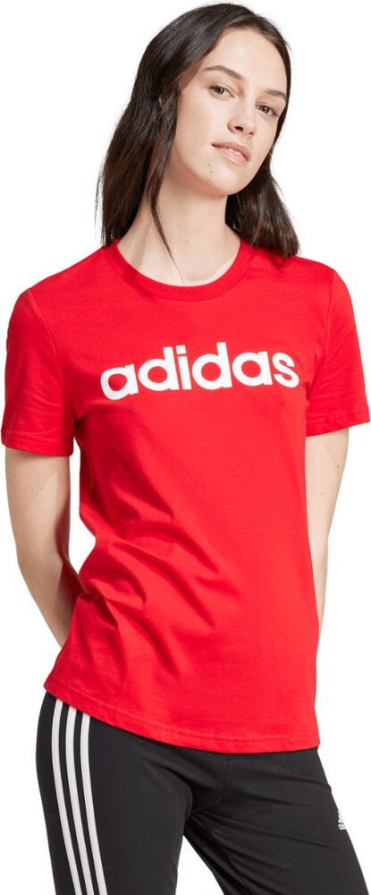 Adidas Koszulka damska adidas Loungewear Essentials Slim Logo Tee czerwona IY9189 L
